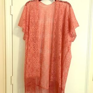 Pink Fringe Kimono
